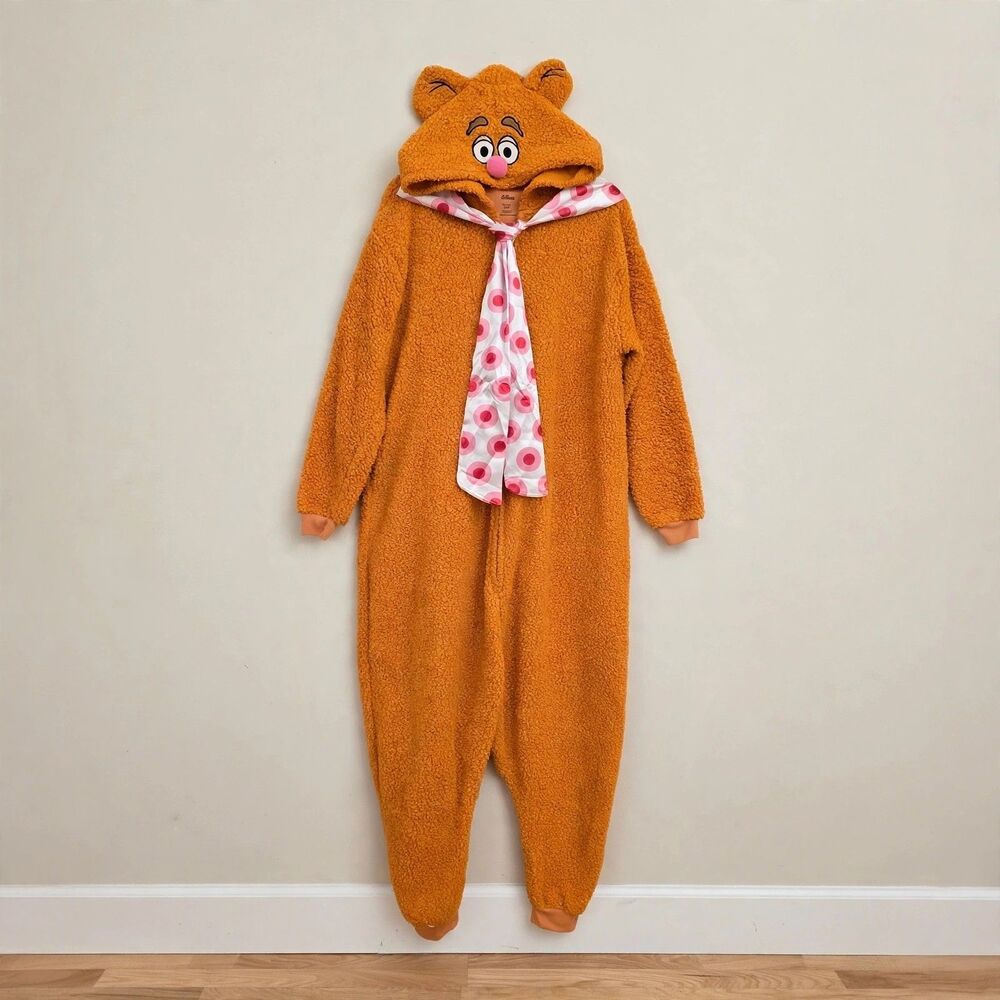 Disney Fozzie Bear Halloween Costume Kids Small Hooded Jumpsuit Muppets C220